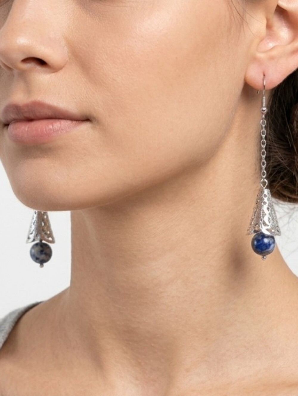 Handcrafted Himalayan K2 Granite Stone Dangle Earrings